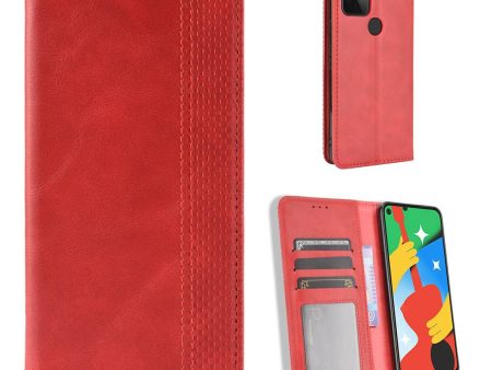 Bofink Vintage Google Pixel 4a 5G leather case - Red For Cheap