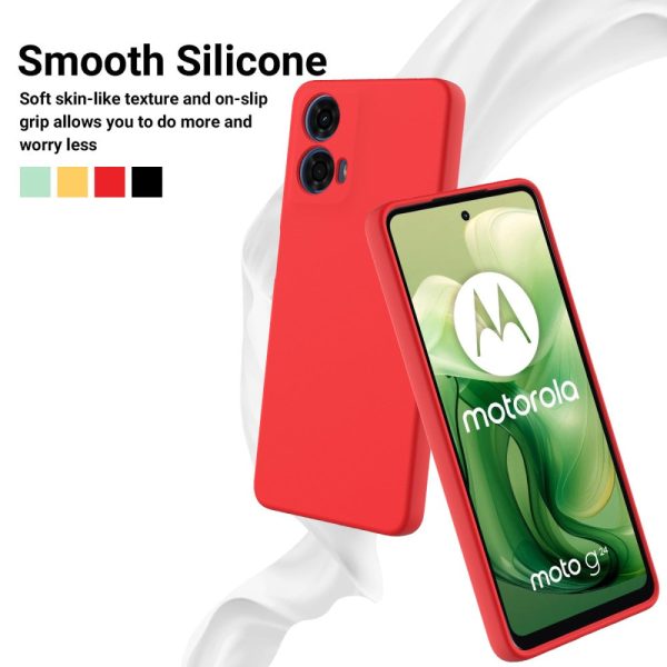 Matte liquid silicone Motorola Moto G04   Motorola Moto G24 cover - Red Sale