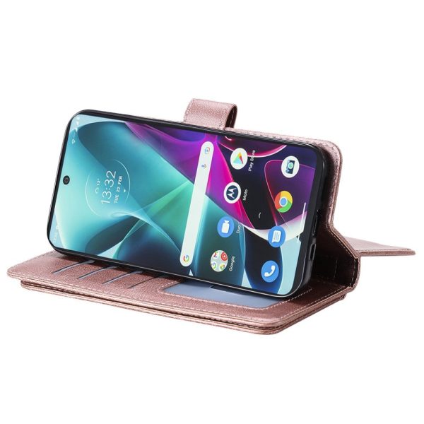 10-slot wallet case for Motorola Moto G200 5G   Edge S30 - Rose Gold Online Hot Sale