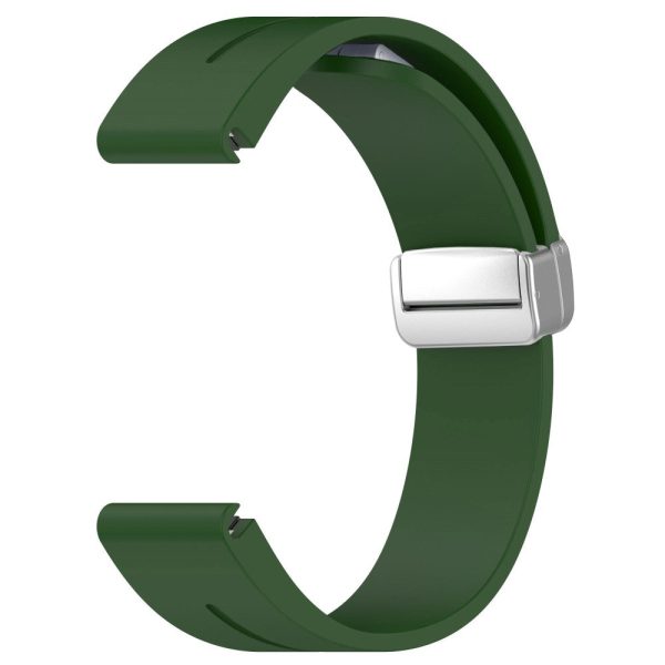 Garmin Fenix 7   Forerunner 965   955   945   935 22mm Watch Band Silive Buckle Silicone Wriststrap - Army Green on Sale