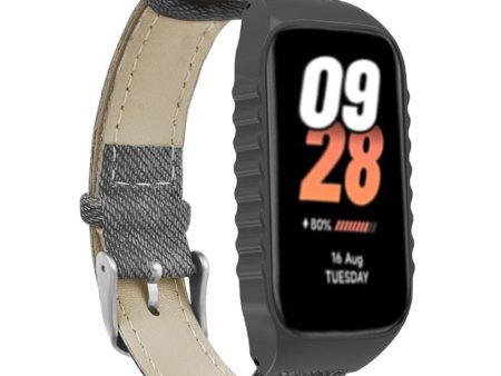 Xiaomi Smart Band 8 Active Strap Replacement Denim Texture Band with Watch Case - Grey Cheap