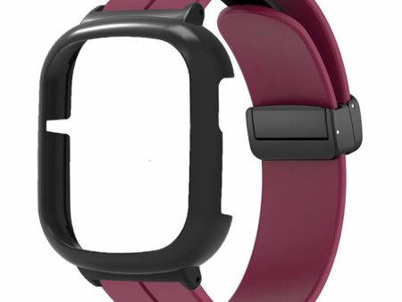 Honor Watch 4 Watch Band Magnetic Buckle Flexible Wrist Strap with Watch Case - Wine Red Online Hot Sale