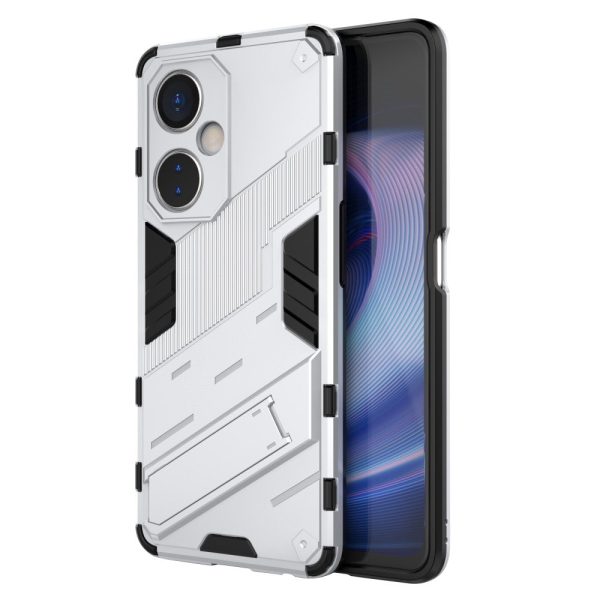 Shockproof hybrid cover with a modern touch for OnePlus Nord CE 3 Lite - White For Sale