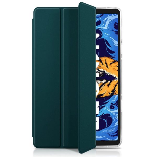 Tri-fold Leather Stand Case for Lenovo Legion Y700 - Green Online now