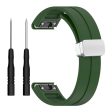 Garmin Fenix 7   Forerunner 965   955   945   935 22mm Watch Band Silive Buckle Silicone Wriststrap - Army Green on Sale