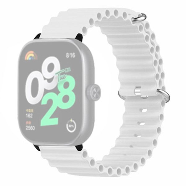 Xiaomi Redmi Watch 4 Silicone Watch Band Wrist Strap with Alloy Connector - White For Sale