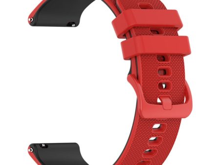 22mm silicone watch strap for Garmin watch - Red   Black Fashion