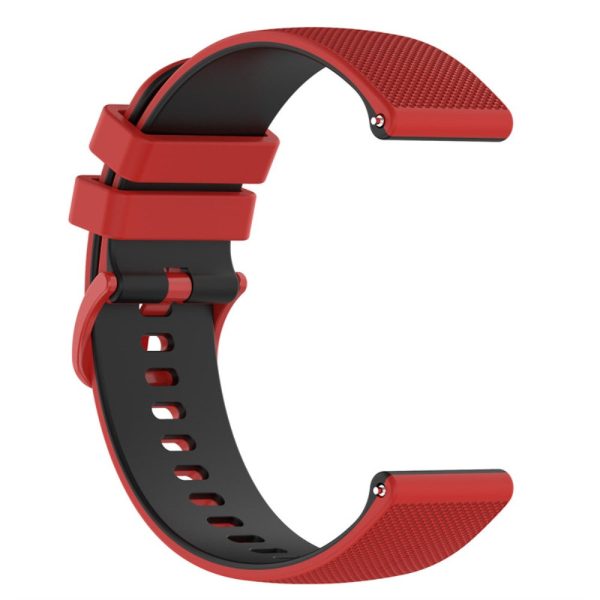 22mm silicone watch strap for Garmin watch - Red   Black Fashion