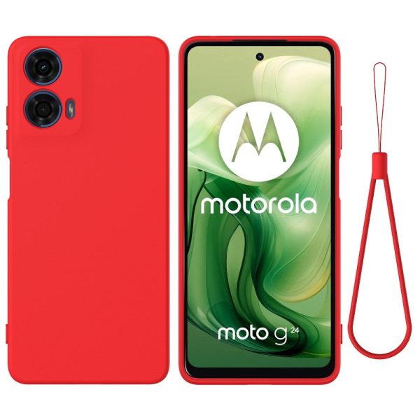 Matte liquid silicone Motorola Moto G04   Motorola Moto G24 cover - Red Sale