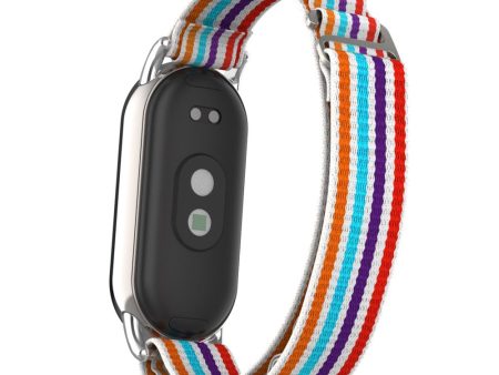 Xiaomi Smart Band 8 nylon strap with silver connector - Colorful For Sale