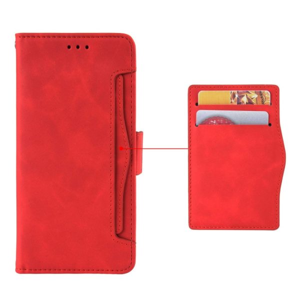 Modern-styled leather wallet case for Sony Xperia 10 V - Red on Sale