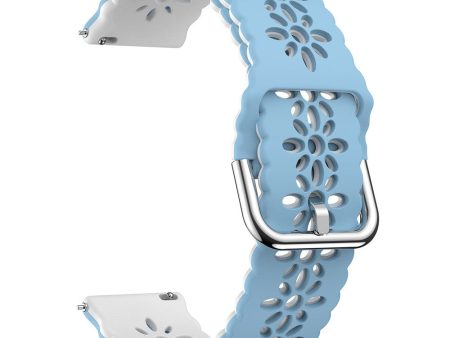 20mm Universal dual color blossom hollow strap - Baby Blue+White Fashion