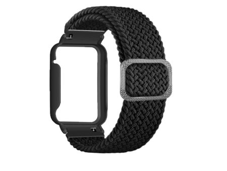 Xiaomi Mi Band 7 Pro nylon elastic watch strap with cover - Black   Black Sale