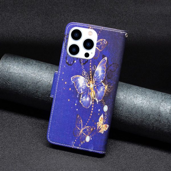 Wonderland iPhone 15 Pro Max flip case - Purple Butterflies Fashion