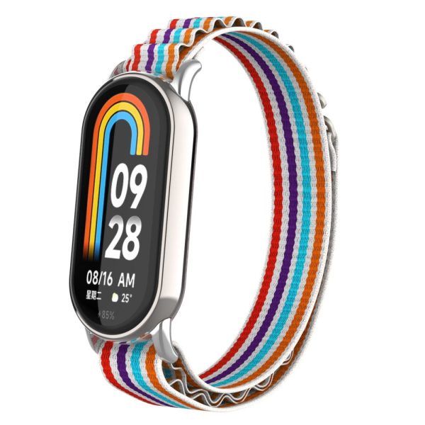 Xiaomi Smart Band 8 nylon strap with silver connector - Colorful For Sale