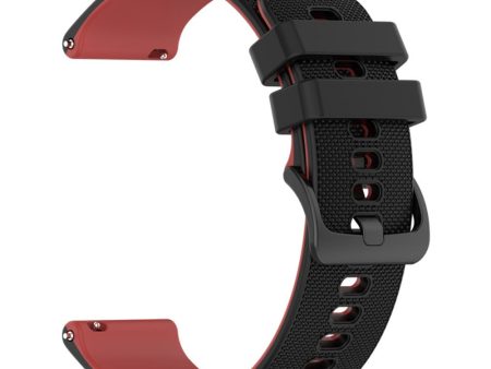 22mm silicone watch strap for Garmin watch - Black   Red Fashion