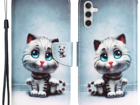 Wonderland Samsung Galaxy S24 Plus flip case - Blue Eyes Cat For Sale