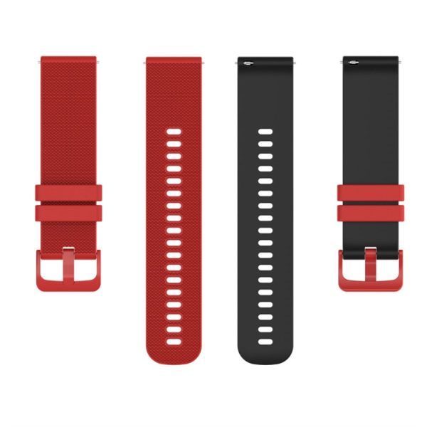 22mm silicone watch strap for Garmin watch - Red   Black Fashion