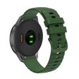 18mm wave grain style silicone watch strap for Garmin watch - Army Green Cheap