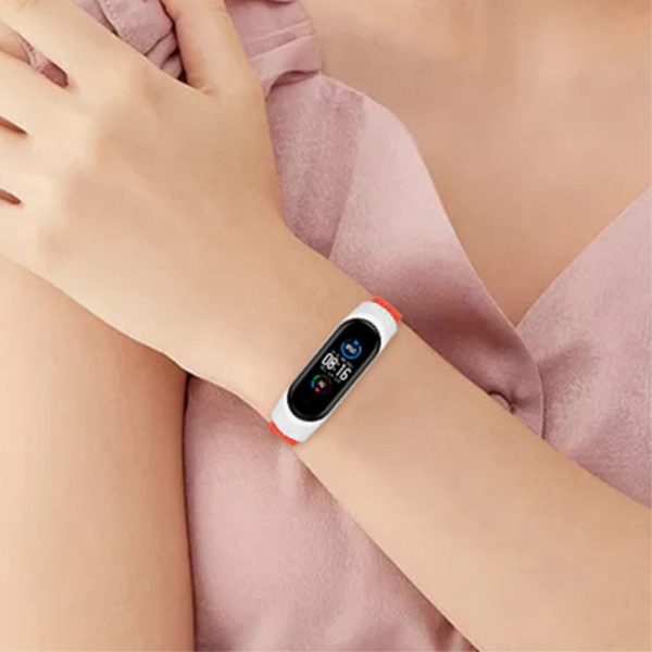 Xiaomi Mi Band 7   6   5 elastic nylon watch strap - Colorful Red Cheap