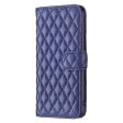 Rhombus pattern matte Xiaomi Redmi Note 13 Pro Plus flip case - Blue For Discount