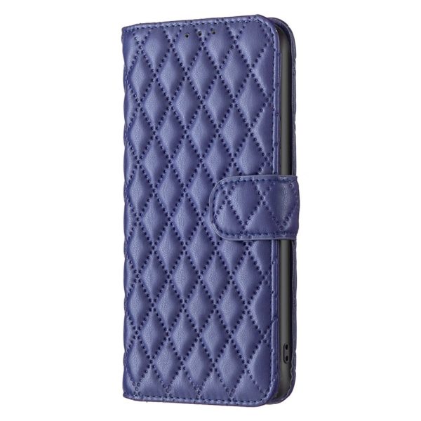 Rhombus pattern matte Xiaomi Redmi Note 13 Pro Plus flip case - Blue For Discount