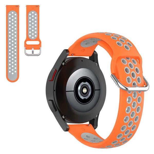 20mm dual-color silicone watch strap for Samsung watch - Orange   Grey on Sale