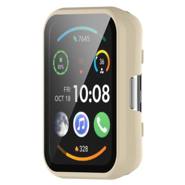 Huawei Watch Fit 2 cover with tempered glass screen protector - Beige Online Sale