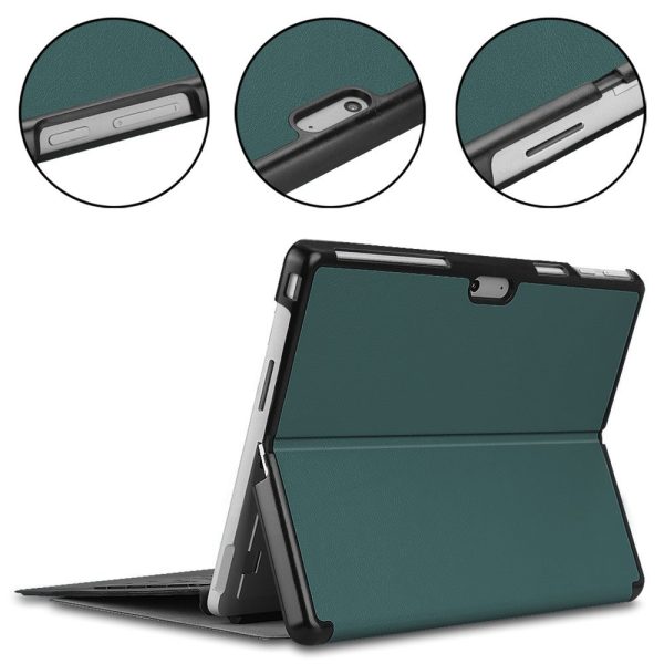 JUNSUNMAY Microsoft Surface Pro 9 leather case - Blackish Green Hot on Sale