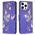 Wonderland iPhone 15 Pro Max flip case - Purple Butterflies Fashion