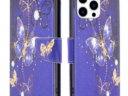 Wonderland iPhone 15 Pro Max flip case - Purple Butterflies Fashion