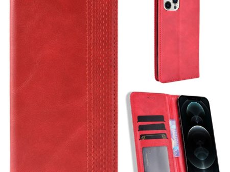 Bofink Vintage iPhone 13 Pro Max leather case - Red Cheap