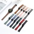 18mm Universal Watch Band - Genuine Cow Leather Coated Silicone Magnetic Strap Replacement - Denim Blue Fashion