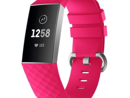 Fitbit Charge 4   3 diamond pattern watch band - Rose Size: L Hot on Sale