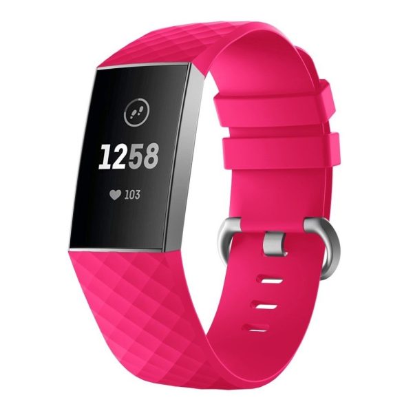 Fitbit Charge 4   3 diamond pattern watch band - Rose Size: L Hot on Sale