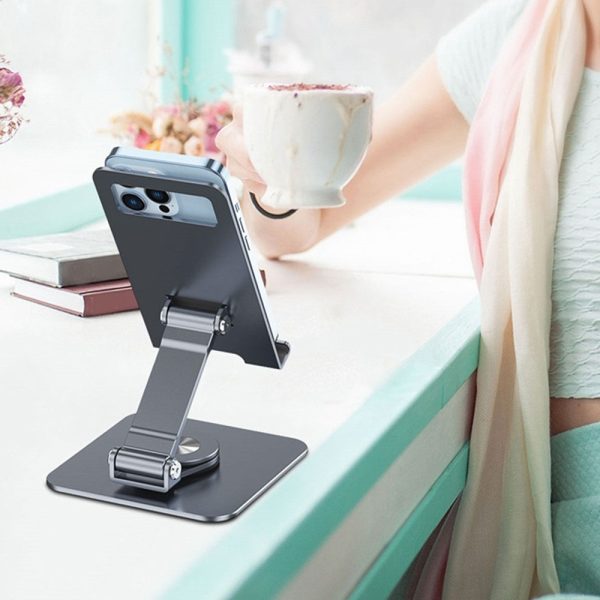 Universal rotatable double folding phone and tablet stand - Dark Grey Hot on Sale