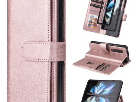 10-slot wallet case for Samsung Galaxy Z Fold4 - Rose Gold For Cheap