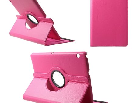 Huawei MediaPad T3 10 litchi grain rotary PU leather flip case - Rose Online now