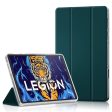 Tri-fold Leather Stand Case for Lenovo Legion Y700 - Green Online now