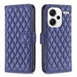 Rhombus pattern matte Xiaomi Redmi Note 13 Pro Plus flip case - Blue For Discount