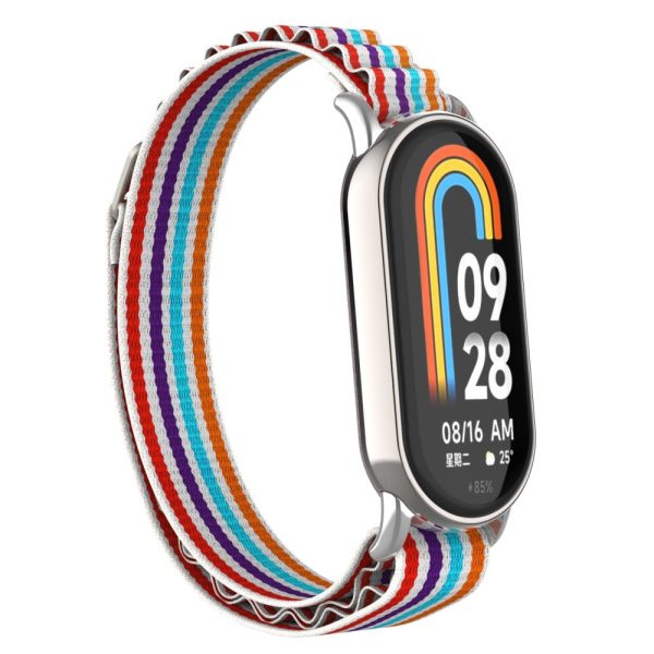 Xiaomi Smart Band 8 nylon strap with silver connector - Colorful For Sale