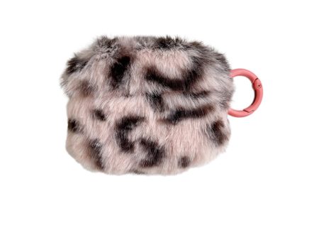 AirPods 3 leopard faux fur case with buckle - Pink Fashion