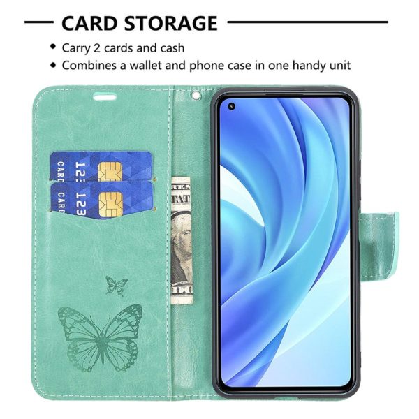 Butterfly Xiaomi 11 Lite 5G NE   Mi 11 Lite 5G   11 Lite flip case - Green Online now