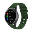 18mm wave grain style silicone watch strap for Garmin watch - Army Green Cheap