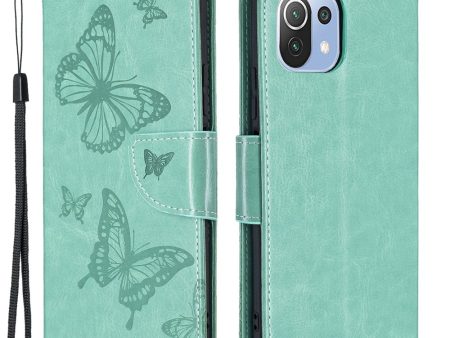 Butterfly Xiaomi 11 Lite 5G NE   Mi 11 Lite 5G   11 Lite flip case - Green Online now