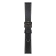 20mm Universal textured genuine leather watch strap - Black on Sale