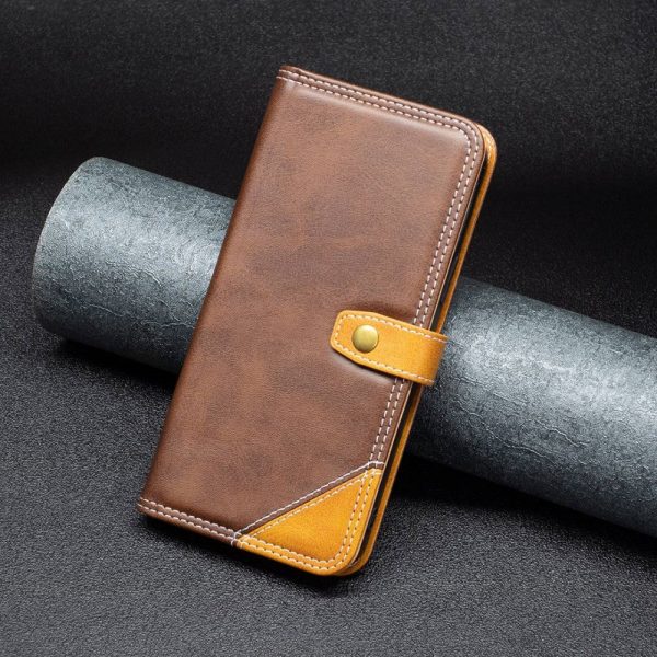 BINFEN two-color leather case for Xiaomi 12T   12T   K50 Ultra - Coffee on Sale