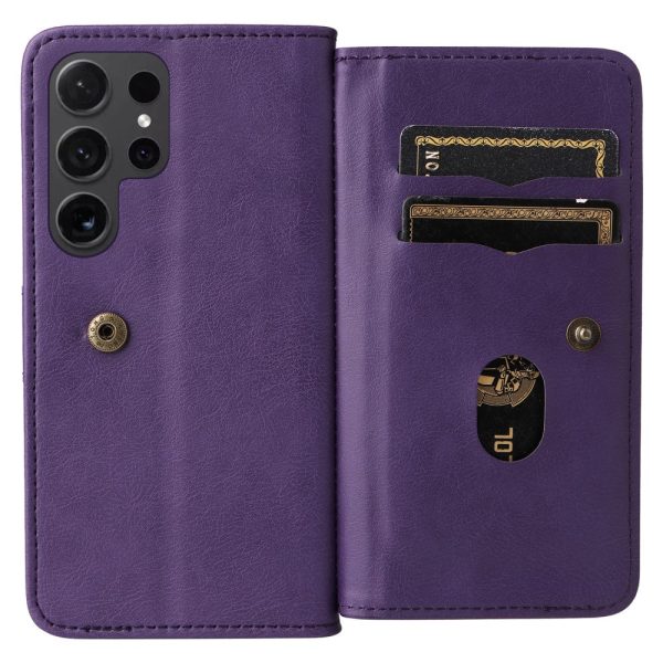 10-slot Samsung Galaxy S24 Ultra wallet case - Purple Fashion