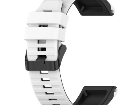 22mm dual color silicone watch strap for Garmin watch  - White   Black Online now