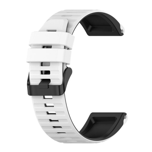 22mm dual color silicone watch strap for Garmin watch  - White   Black Online now